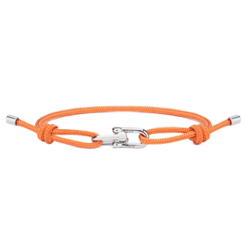 Pig&Hen, Armband Daunting Dean, Segeltau salmon orange, Verschluß Schäkel silber